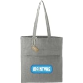 Recycled Cotton Herringbone Tote w/Zip Pocket