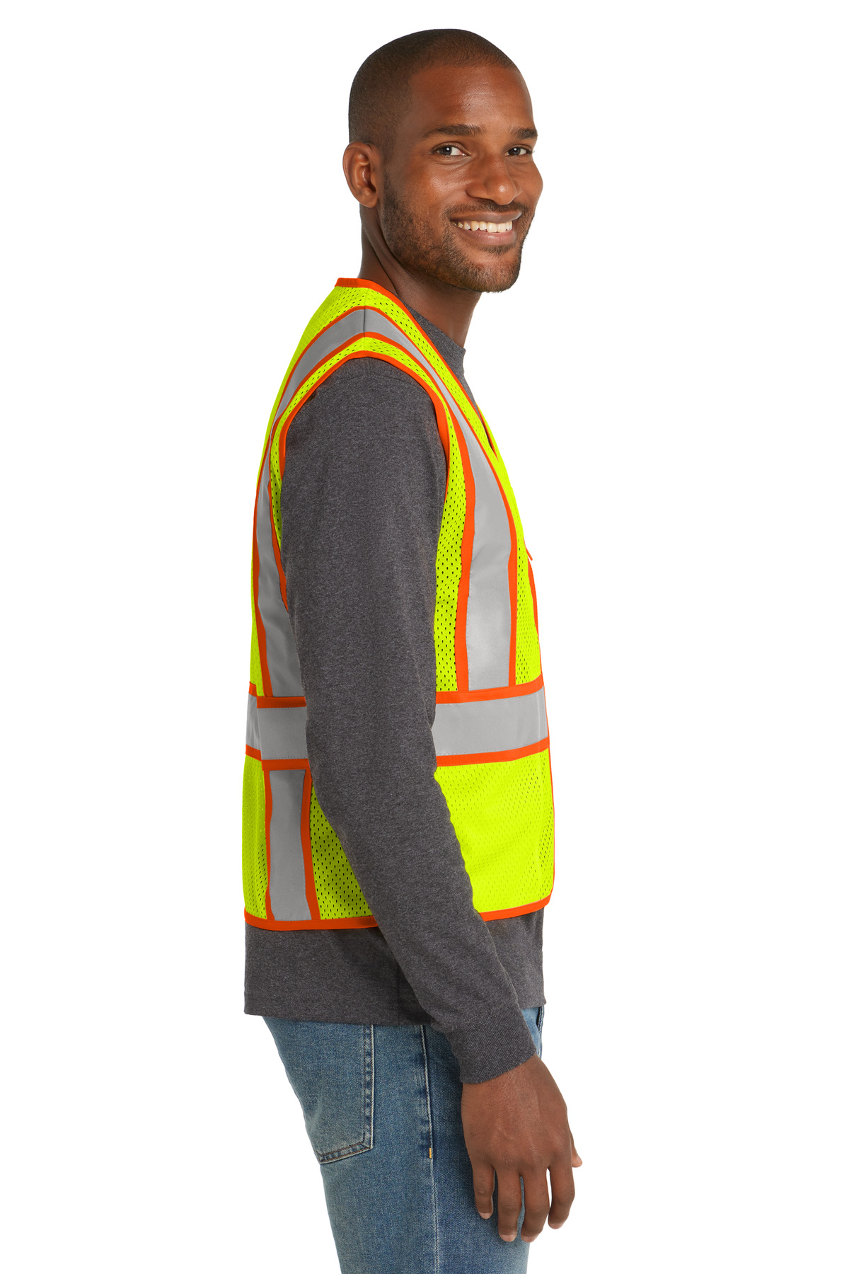 CornerStone ANSI 107 Class 2 Mesh Zippered Two-Tone Vest.