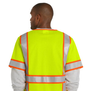 CornerStone ANSI 107 Class 3 Surveyor Mesh Zippered Two-Tone Short Sleeve Vest.